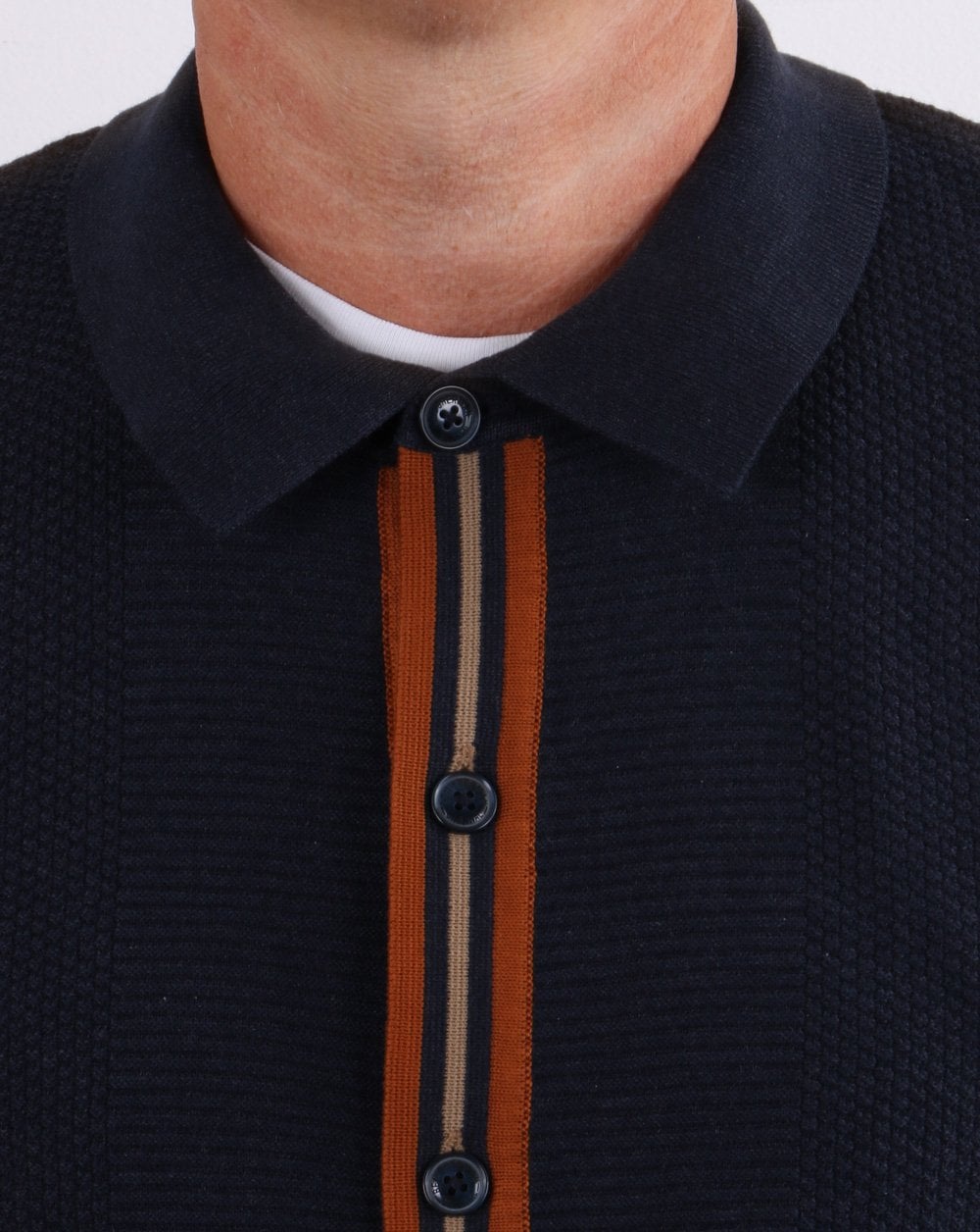 Ben Sherman Button Thru Mod Cardigan Midnight
