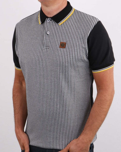 Trojan Houndstooth Polo Shirt Black