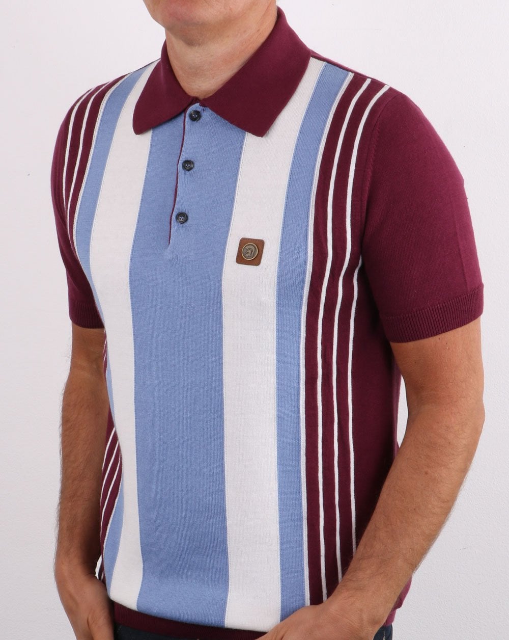 Trojan Multi-stripe Knit Polo Port