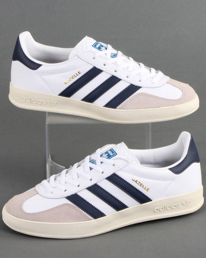 Adidas Gazelle Indoor Trainers White/Navy