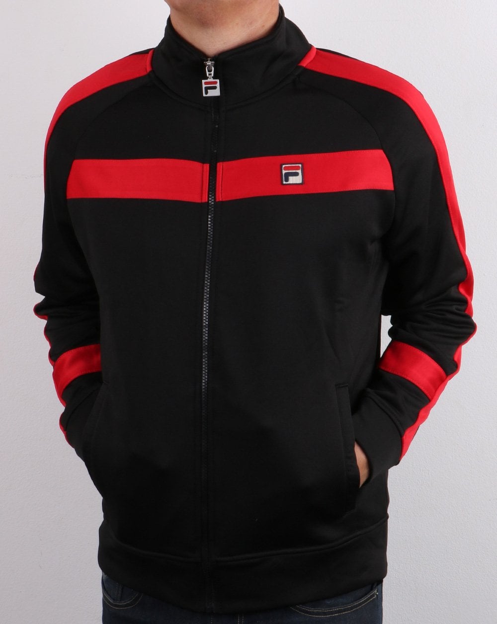 Fila Vintage Renzo Track Top Black/Red