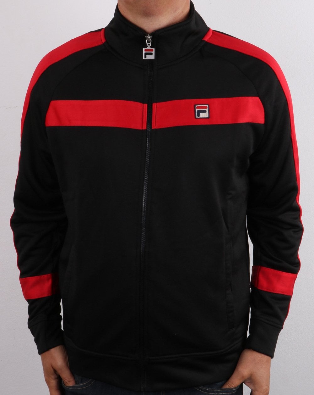 Fila Vintage Renzo Track Top Black/Red
