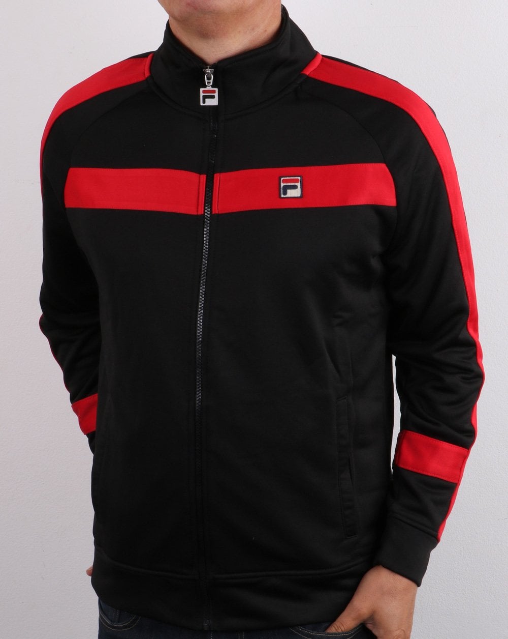 Fila Vintage Renzo Track Top Black/Red