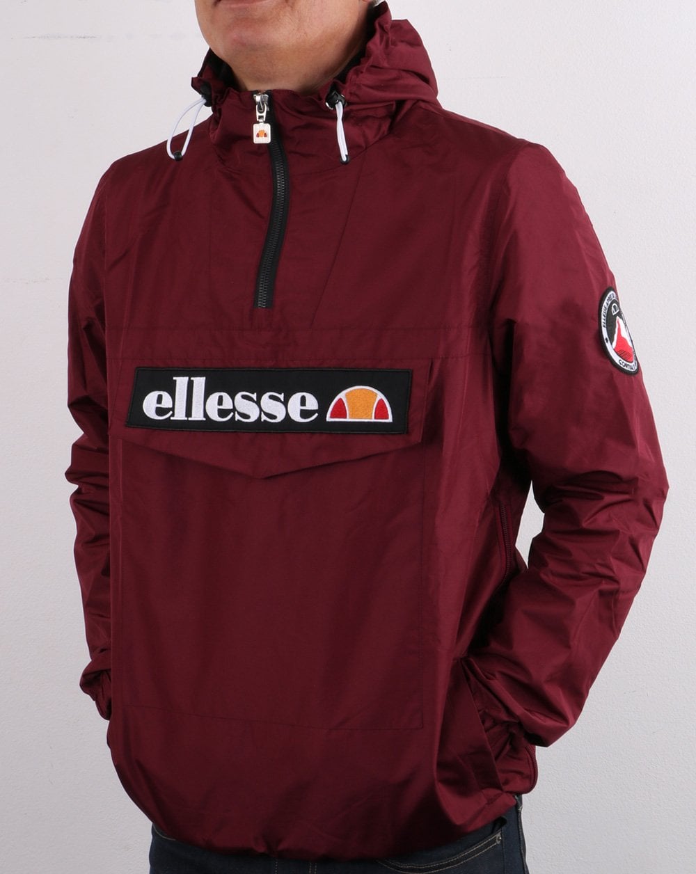 Ellesse Quarter Zip Jacket Burgundy