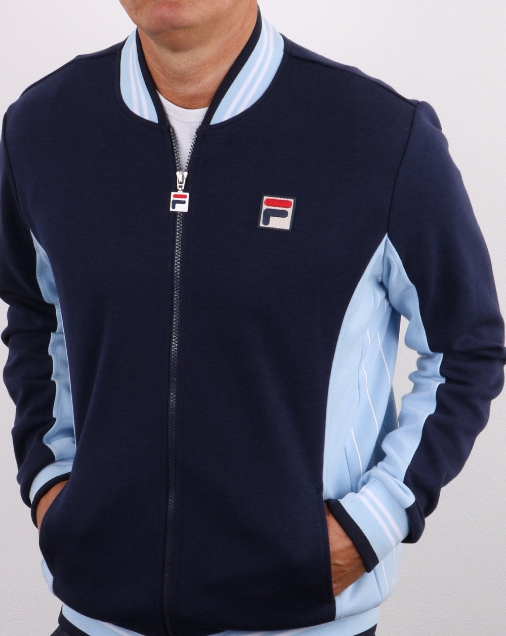 Fila Vintage Settanta Track Top Exclusive Pro Badge in Navy Sky