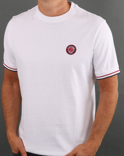 Pretty Green Likeminded Tipped T-shirt White