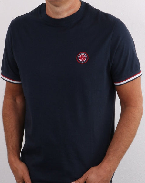 Pretty Green Likeminded Tipped T-shirt Navy
