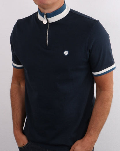 Pretty Green 1/4 Zip Top Navy