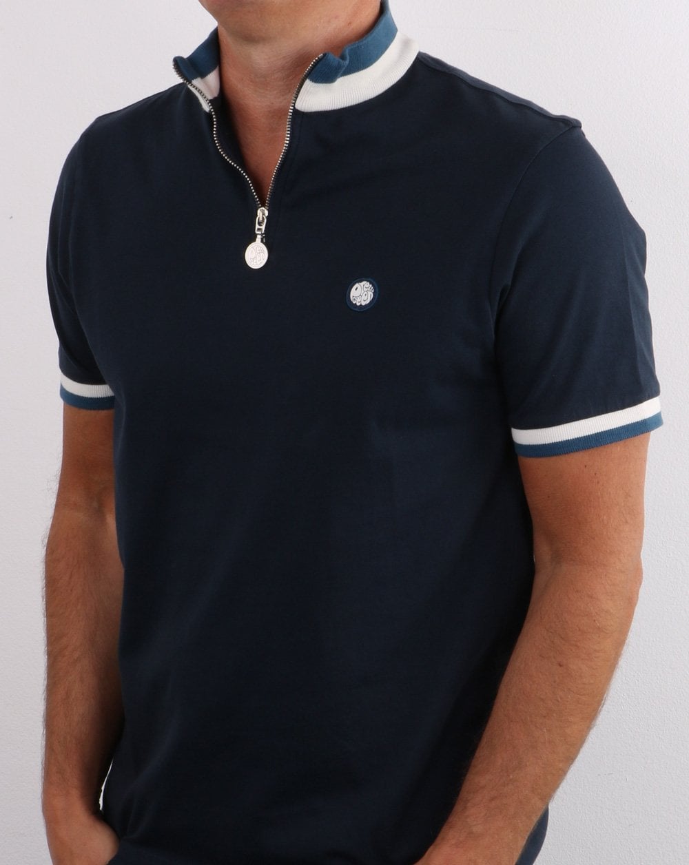 Pretty Green 1/4 Zip Top Navy