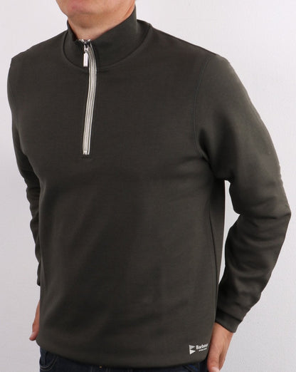 Barbour Lockley Half Zip Sweatshirt Forest