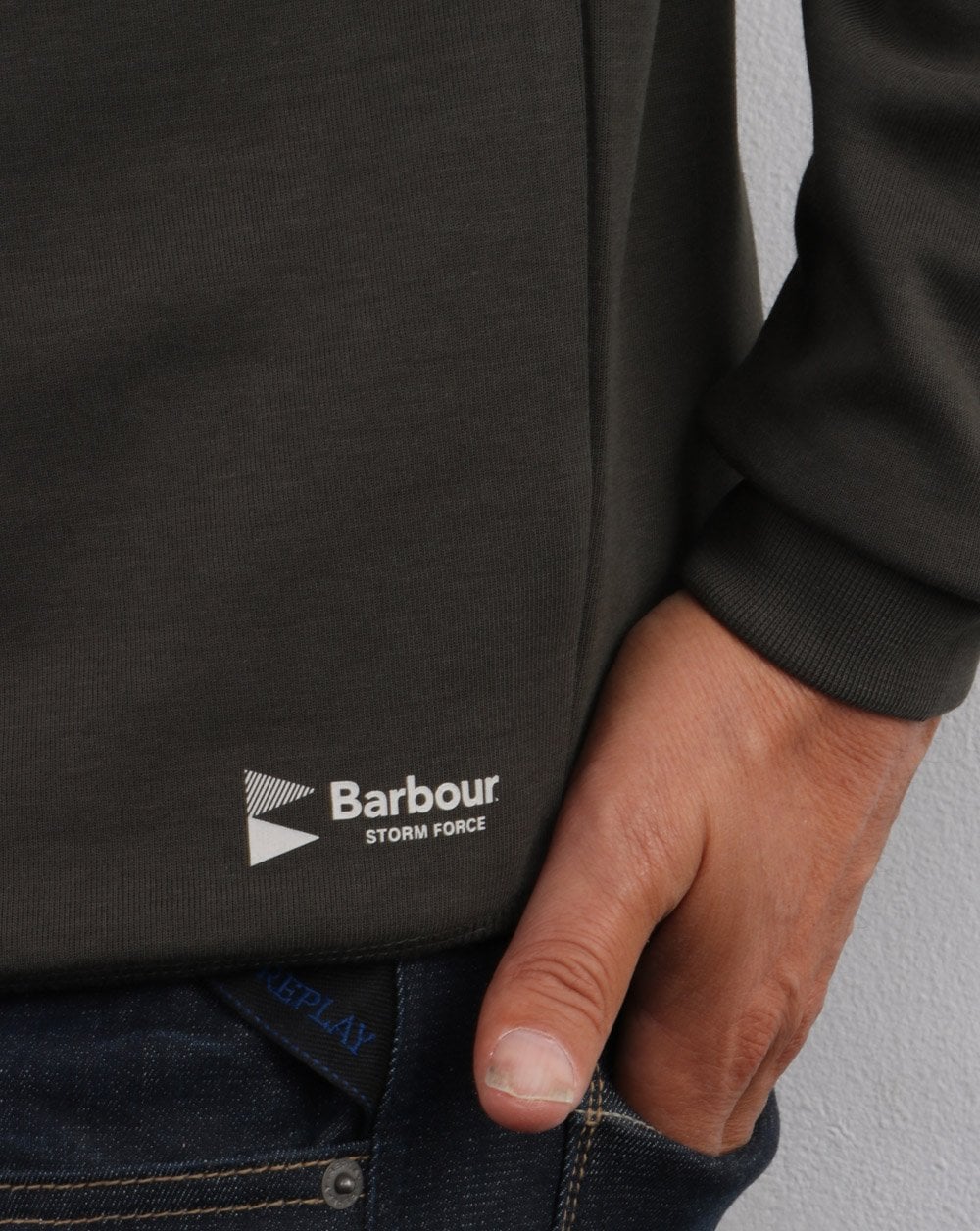 Barbour Lockley Half Zip Sweatshirt Forest