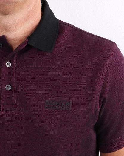Barbour International Contrast Polo Berry/black
