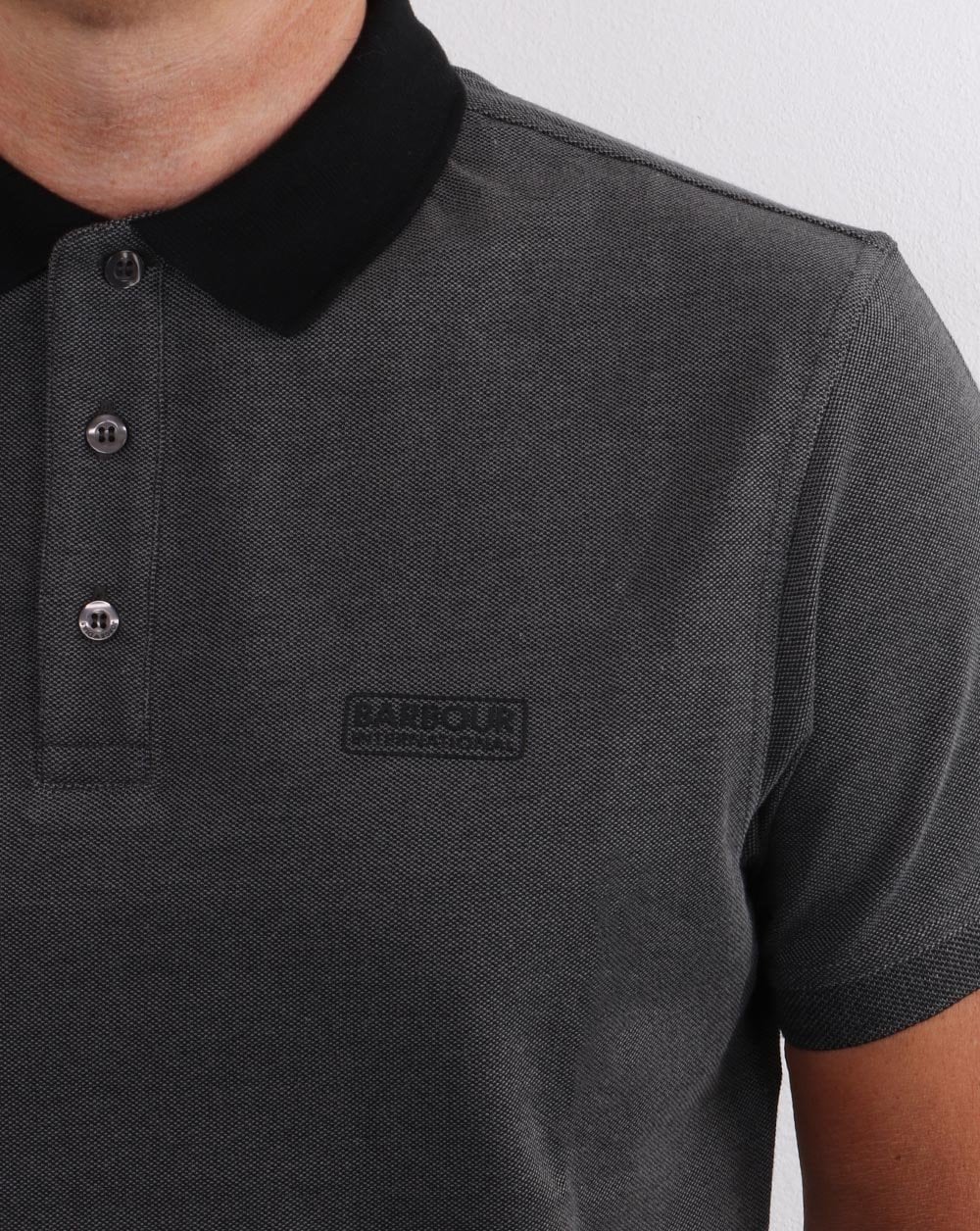 Barbour International Contrast Polo Black