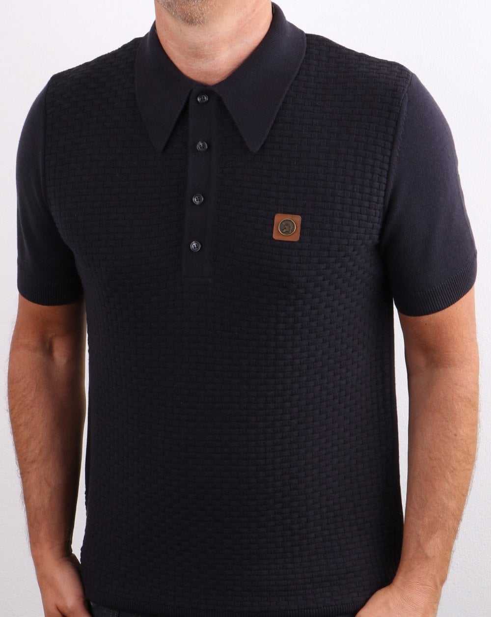 Trojan knit Polo Shirt Navy