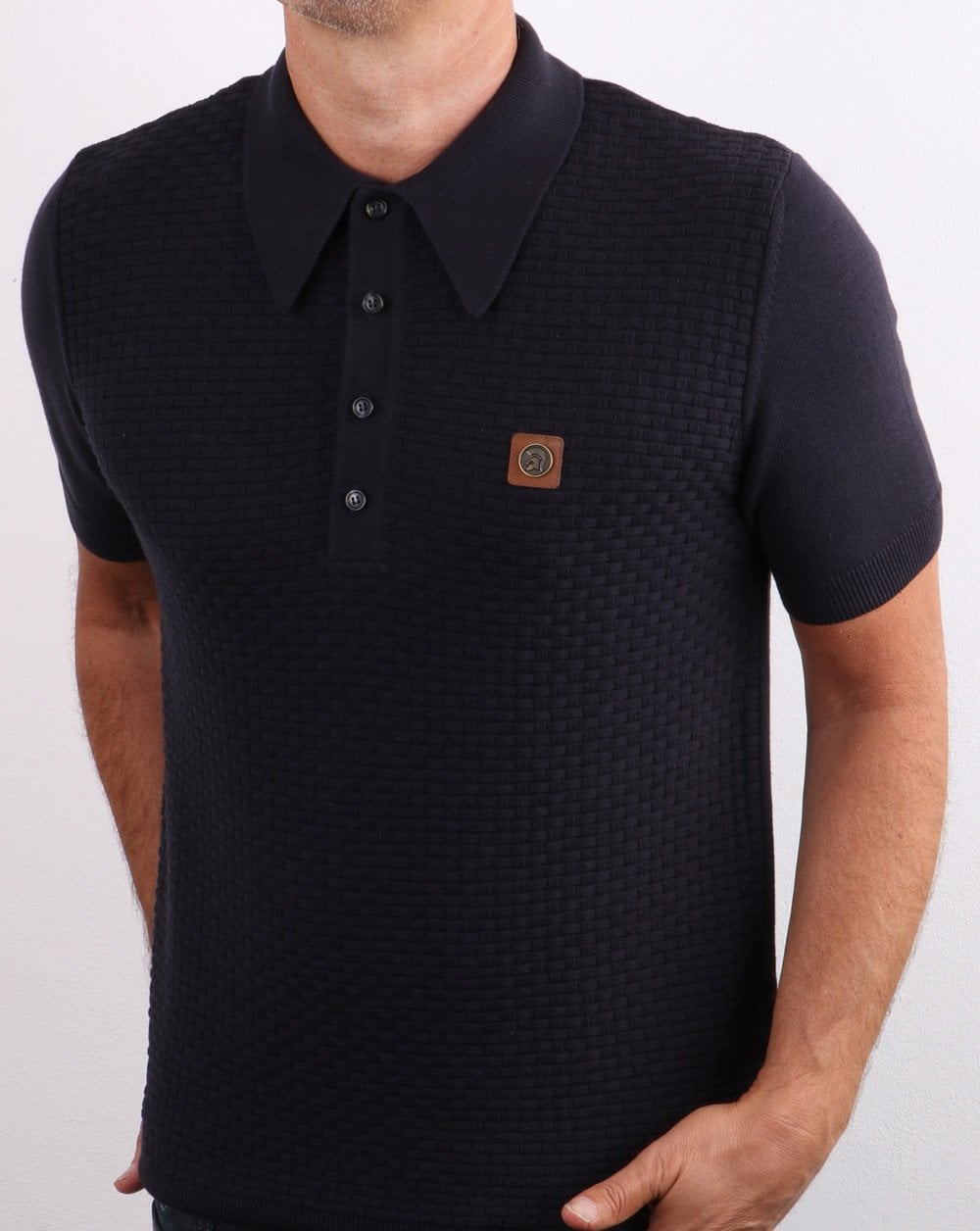 Trojan knit Polo Shirt Navy