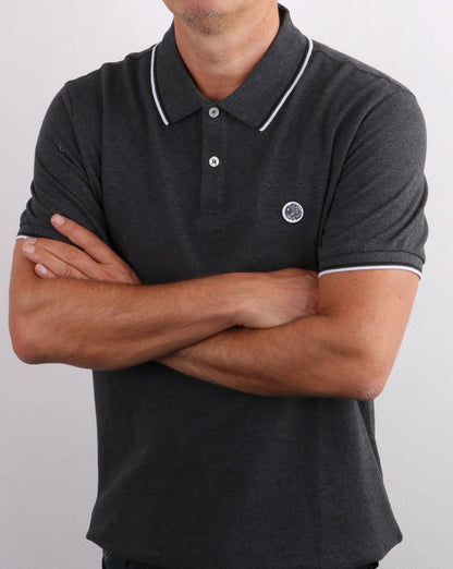 Pretty Green Tipped Polo Shirt Grey