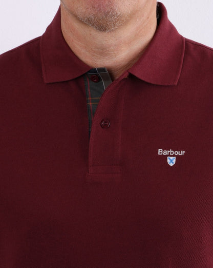 Barbour Tartan Pique Polo Burgundy