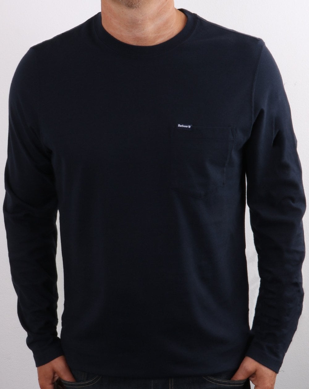 Barbour Long Sleeve Pocket T-shirt Navy