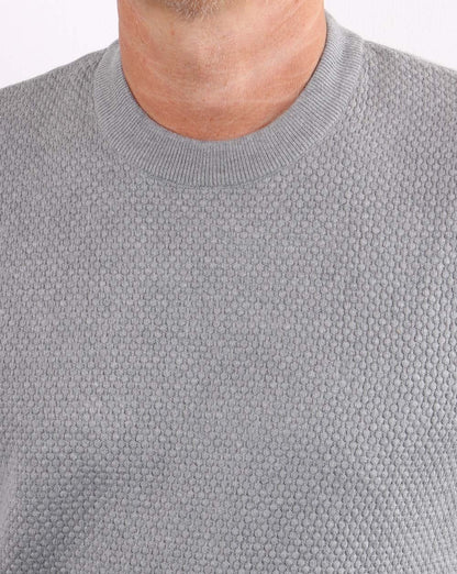 Ben Sherman Waffle Crew Knit Steel Grey