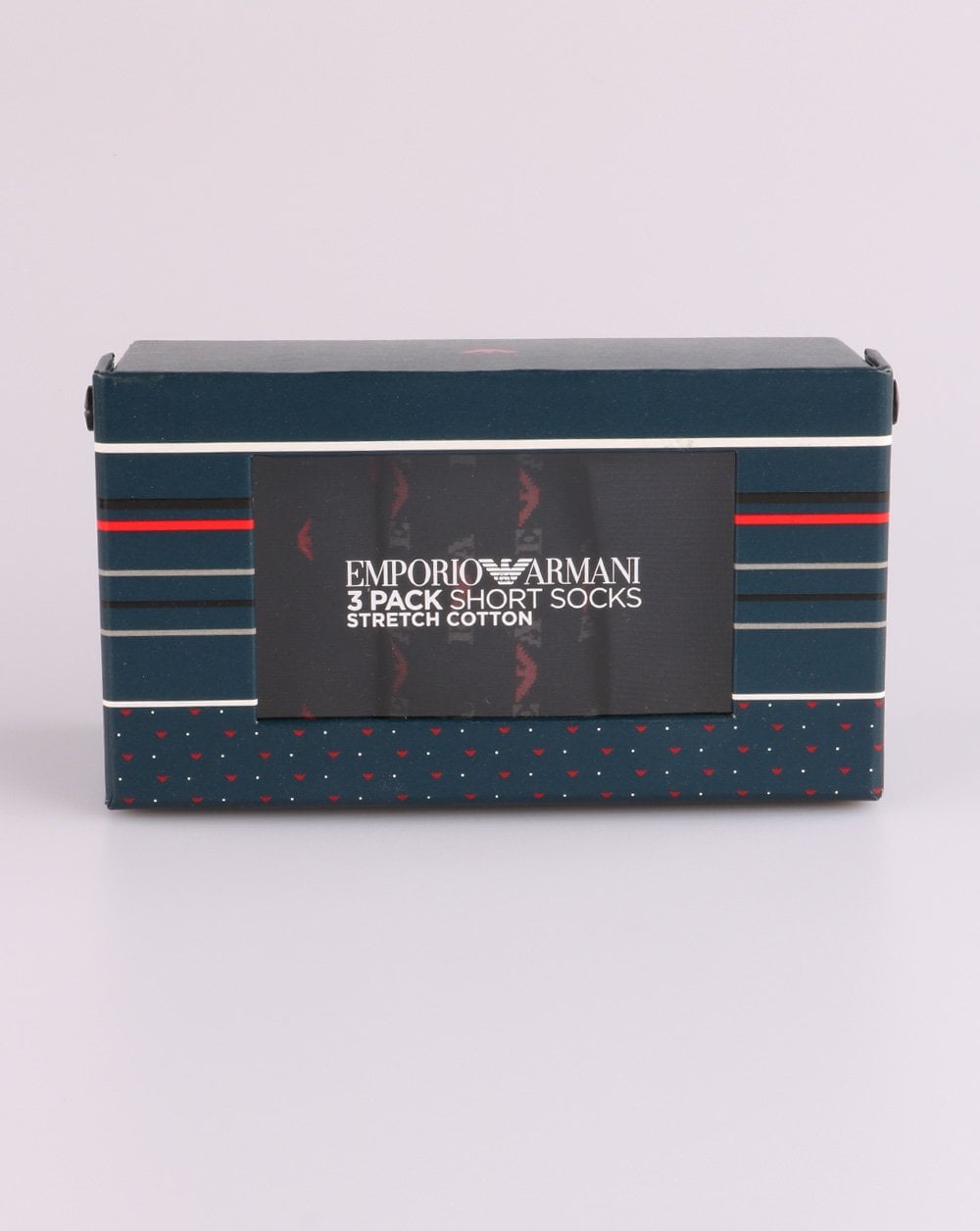 Emporio Armani 3 Pack Socks Marine/red