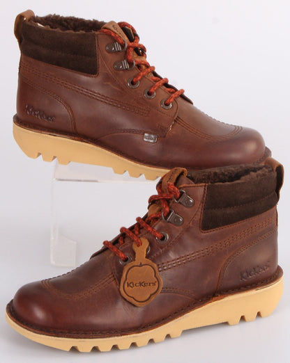 Kickers Kick Hi Winter Leather Boot Brown