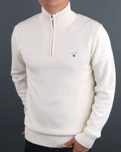 Gant Knitted Half Zip Cream