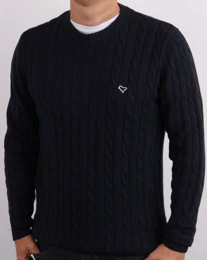 Weekend Offender Cable Knit Navy