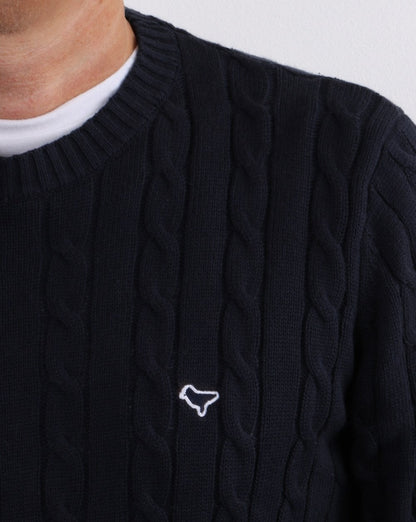 Weekend Offender Cable Knit Navy