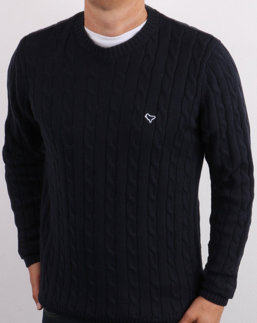 Weekend Offender Cable Knit Navy