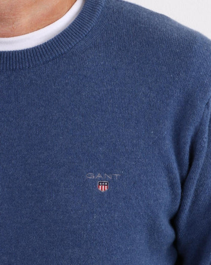 Gant Superfine Lambswool Crew Neck Stone Blue