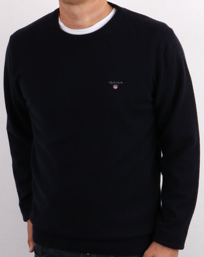 Gant Superfine Lambswool Crew Neck Navy