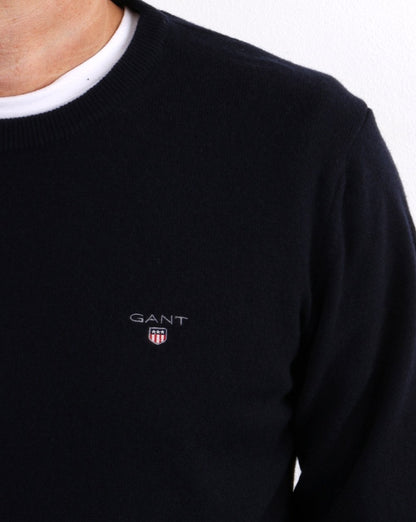 Gant Superfine Lambswool Crew Neck Navy