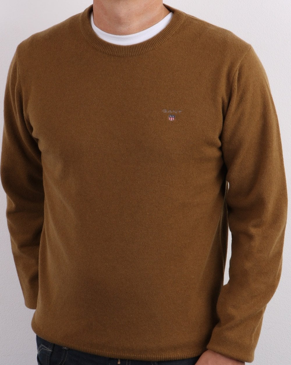 Gant Superfine Lambswool Crew Neck Butternut