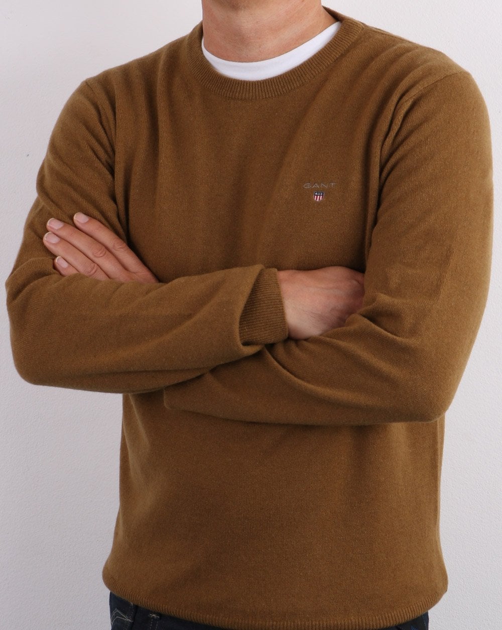 Gant Superfine Lambswool Crew Neck Butternut