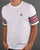 Fila Vintage 5 Stripe T Shirt White/Red/Navy