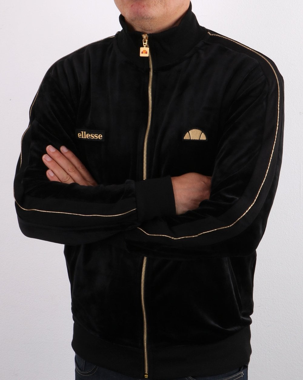 Ellesse Velour Track Top Black