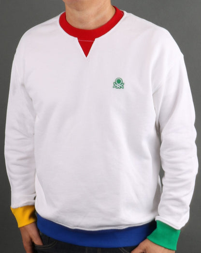 Benetton Contrast Sweatshirt White