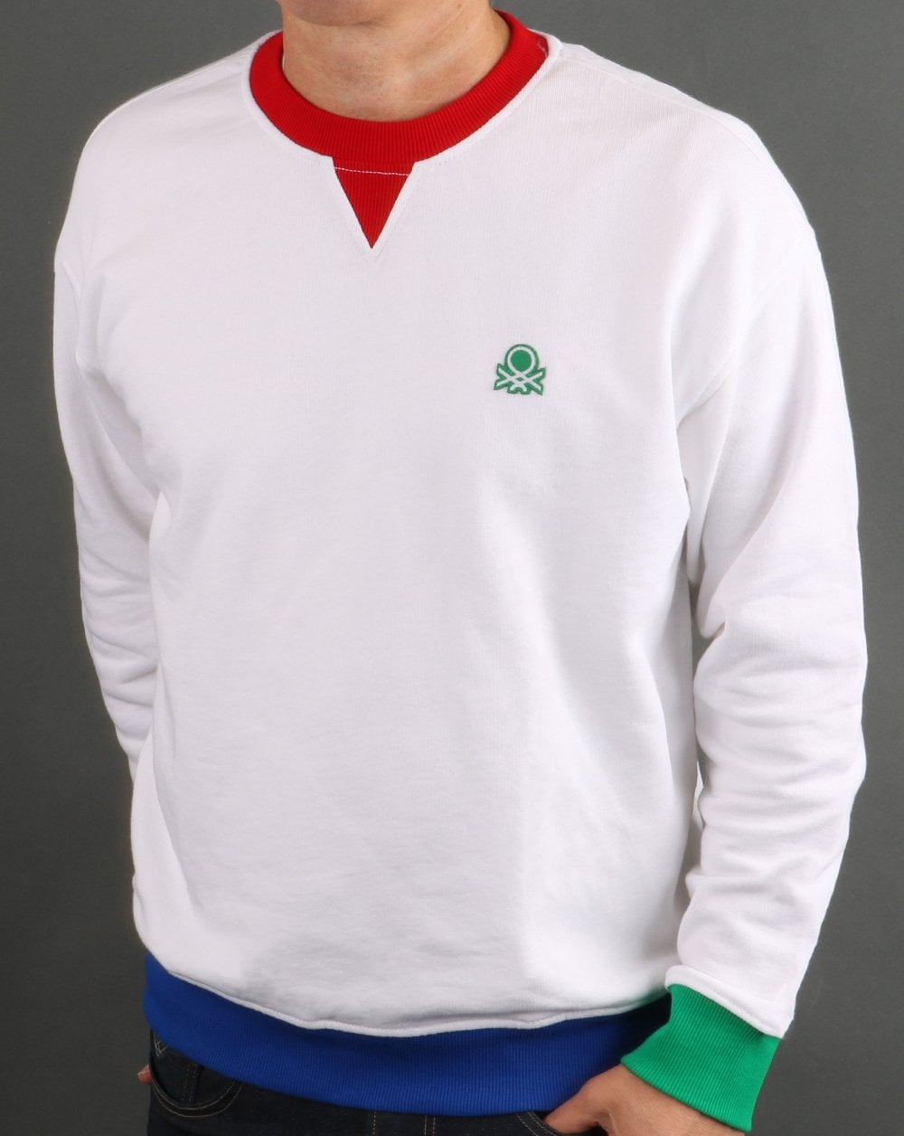 Benetton Contrast Sweatshirt White