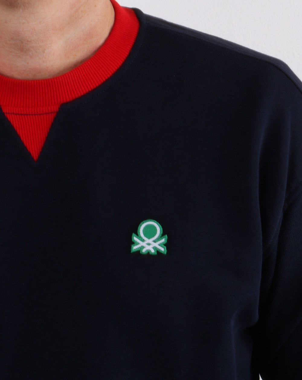Benetton Contrast Sweatshirt Navy