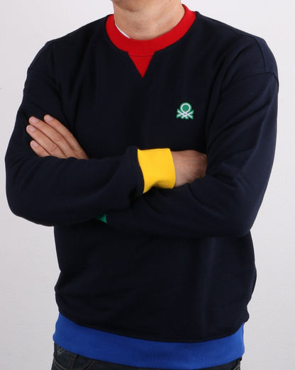 Benetton Contrast Sweatshirt Navy