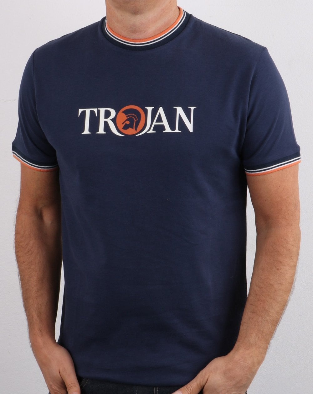Trojan Tipped Signature T-shirt Navy