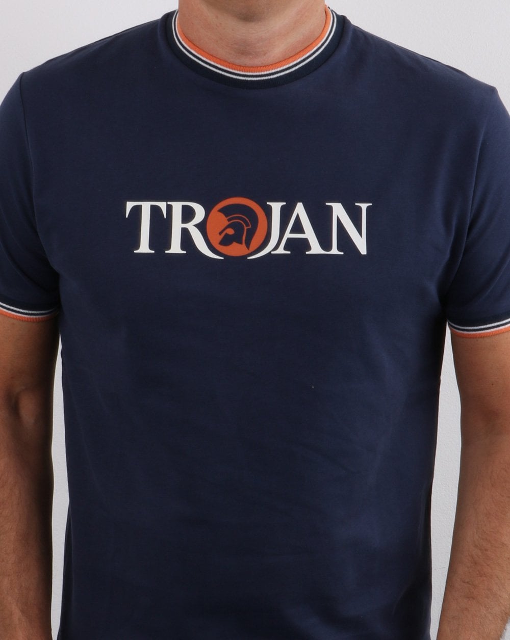 Trojan Tipped Signature T-shirt Navy