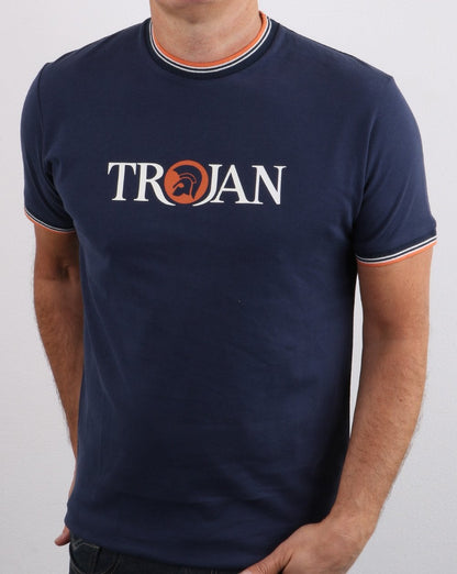 Trojan Tipped Signature T-shirt Navy