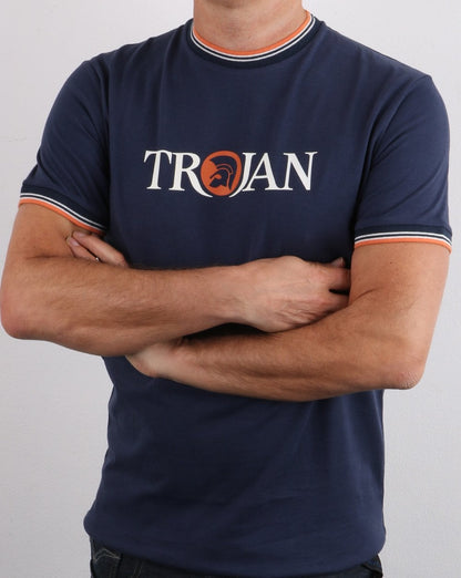 Trojan Tipped Signature T-shirt Navy