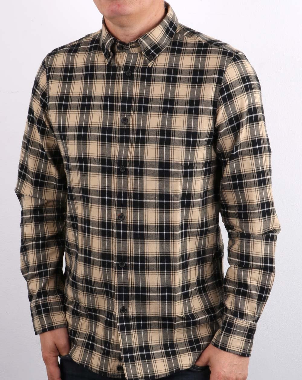 Benetton Checked Shirt Sand