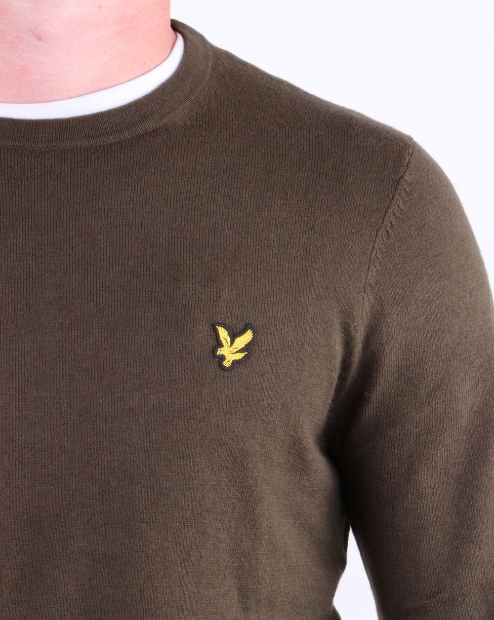Lyle And Scott Cotton Merino Crew Jumper Trek Green