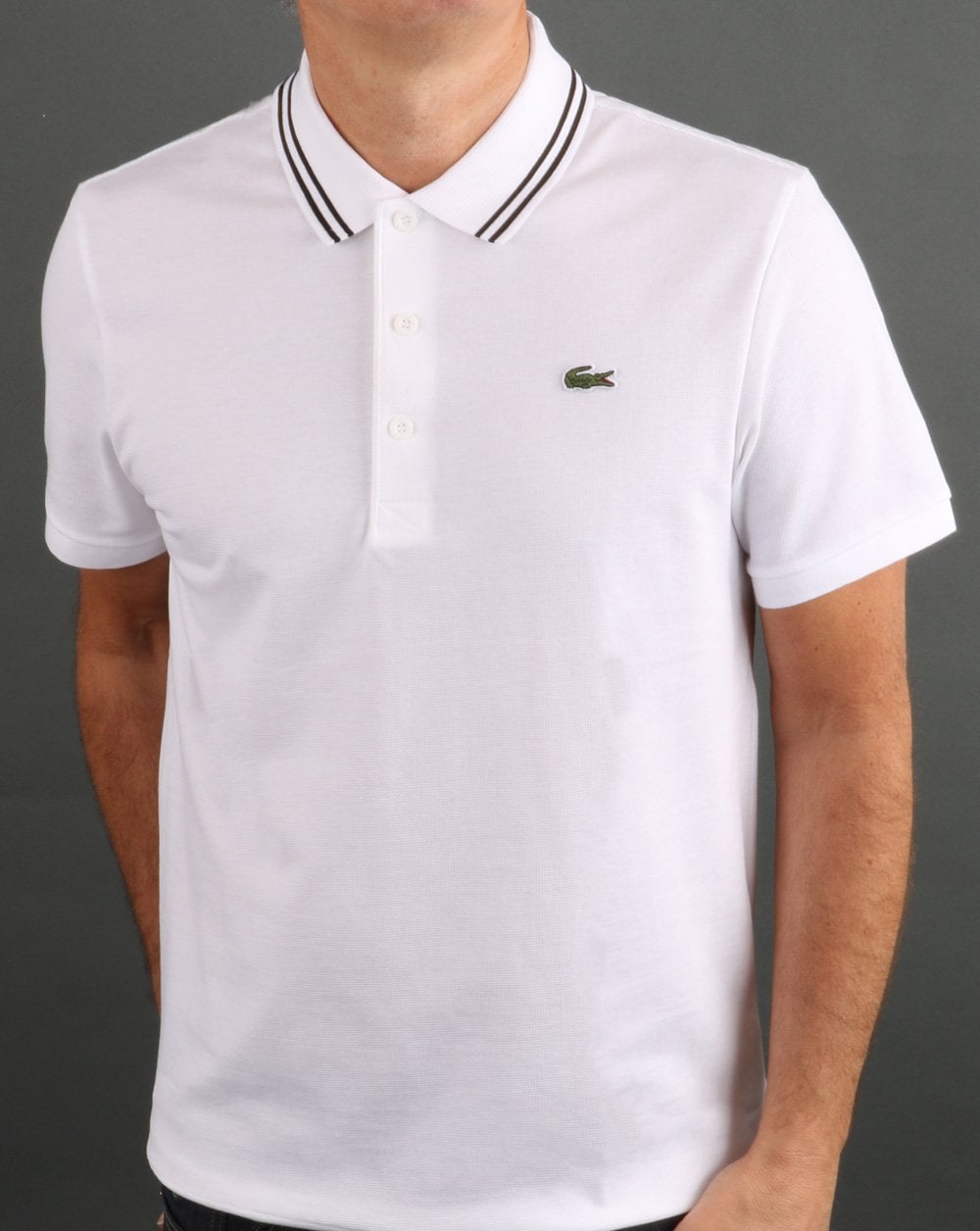 Lacoste Tipped Polo Shirt White/black