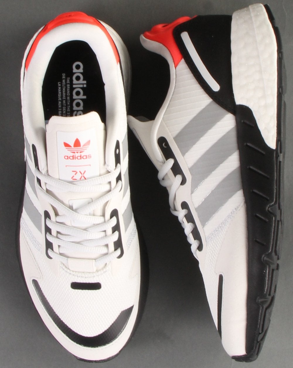 Adidas Zx 1k Boost Trainers White/Silver/Black