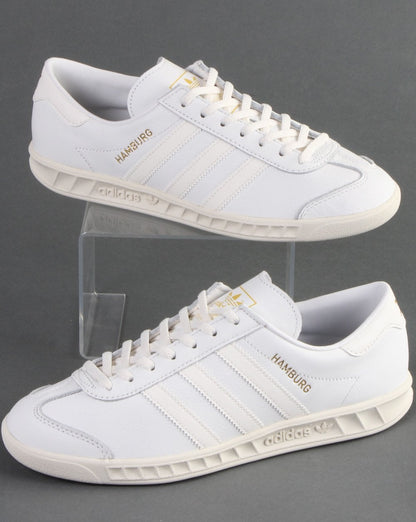 Adidas Hamburg Leather Trainers Vintage White