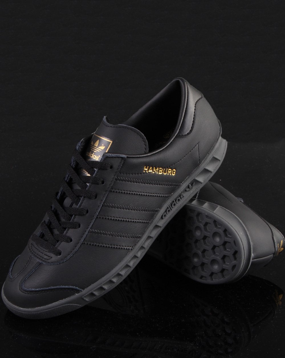 Adidas Hamburg Leather Trainers Black